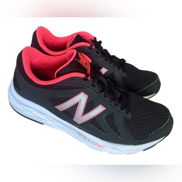 New Balance 490 V4 SPEED RIDE Black and Pink Athletic Mesh Sneakers, Size 8 - Picture 1 of 10